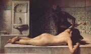 Edouard Debat Ponsan Le Massage scene de hammam (mk32) oil painting on canvas